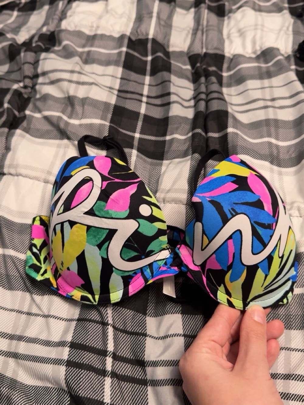 PINK Victoria's Secret Multicolor Graphic Push-Up Bra